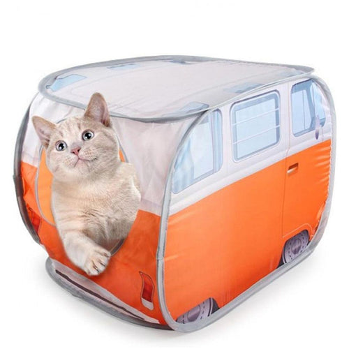 OUTLET ALL4PAWS Vintage Kucica za macke Pop Up Minibus, 75x58x58cm