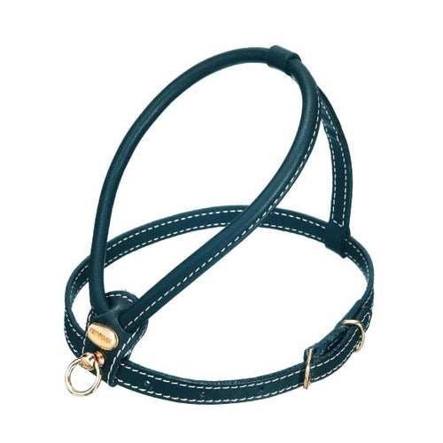 OUTLET CAMON Am za pse od prirodne koze Top Fashion, Crni