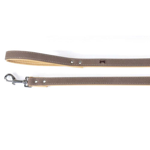 OUTLET CAMON Povodac za pse od eko koze sa koskicama Timber Braon