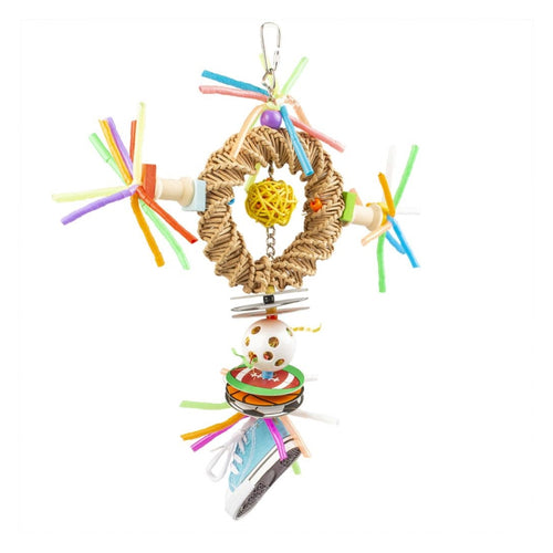 OUTLET DUVO+ Igracka za ptice Krug sareni, 35x20x5,5cm