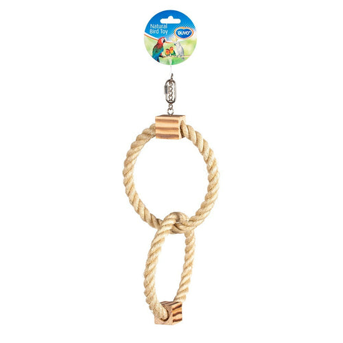 OUTLET DUVO+ Igraka za ptice Dupli prsten od sisala sa drvenim kockama 42cm