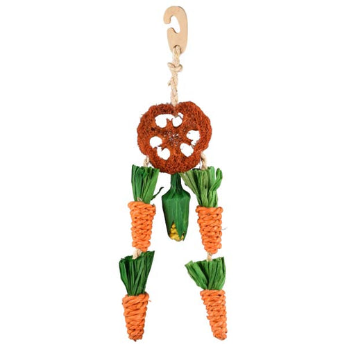 OUTLET FLAMINGO Igracka za male zivotinje, Visilica sa sargarepama, 32cm