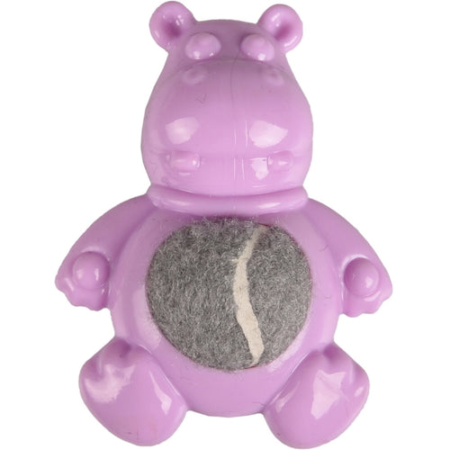 OUTLET FLAMINGO Igracka za stenad PUPPY Nilski konj od gume, Ljubica, 10,2x7,5cm