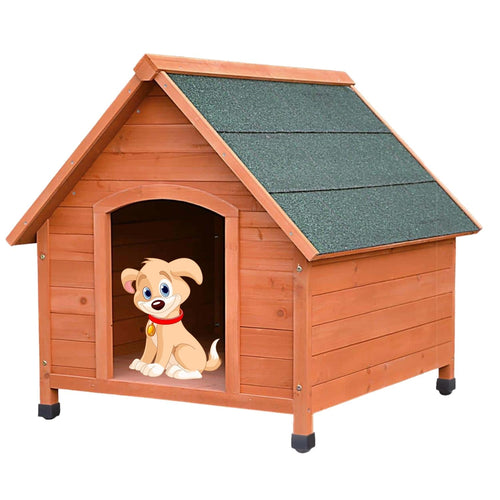 OUTLET FLAMINGO Kucica za pse Ponto Classic sa kosim krovom, drvena 102x85x88cm