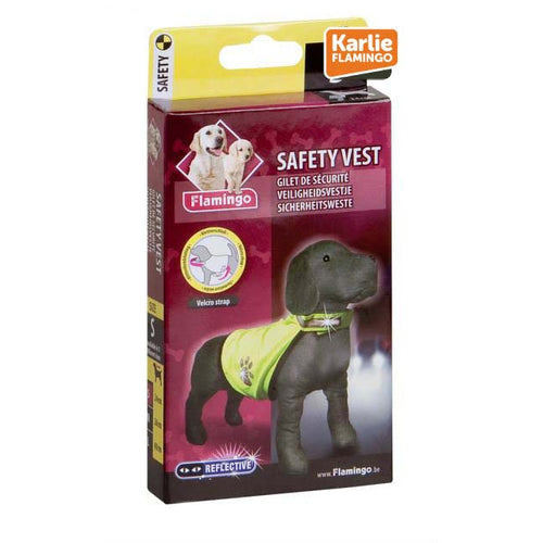 OUTLET FLAMINGO Prsluk za pse Safety Vest Night Walk reflektujuci, cicak traka M
