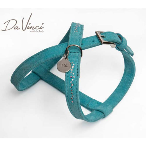 OUTLET LEO PET Am za pse DaVinci, podesivi Swarovski, Plavi, 60-66cm