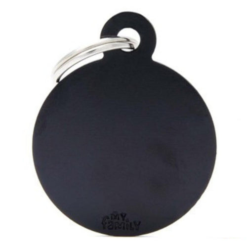 OUTLET MYFAMILY Basic Plocica za graviranje, Krug, aluminijum, crna