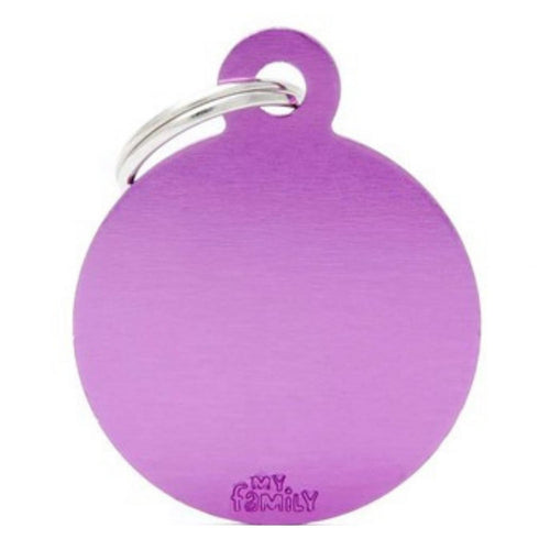 OUTLET MYFAMILY Basic Plocica za graviranje, Krug, aluminijum, ljubicasta