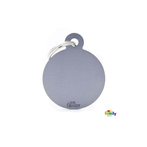 OUTLET MYFAMILY Basic Plocica za graviranje, Krug, aluminijum, siva