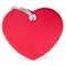 OUTLET MYFAMILY Basic Pločica za graviranje, Srce, aluminijum, crvena, Large