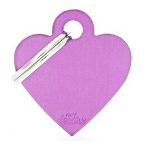 OUTLET MYFAMILY Basic Plocica za graviranje, Srce, aluminijum, ljubicasta