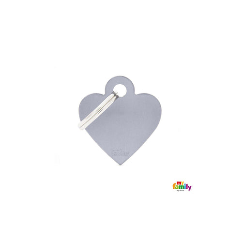 OUTLET MYFAMILY Basic Plocica za graviranje, Srce, aluminijum, siva, Large