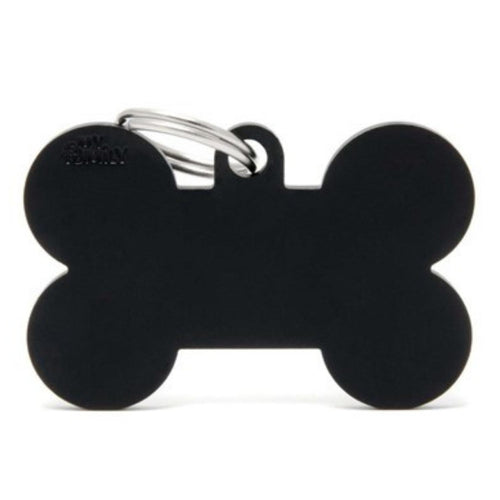 OUTLET MYFAMILY Basic Plocica za graviranje Kost, aluminijum, crna, XL4,8x3,15cm