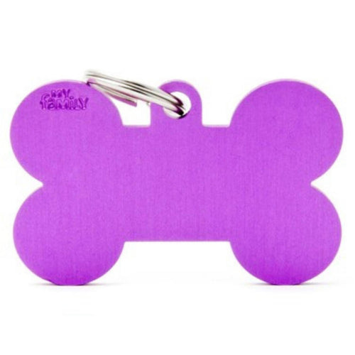 OUTLET MYFAMILY Basic Plocica za graviranje Kost, aluminium, lila, XL 4,8x3,15cm