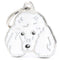 OUTLET MYFAMILY Friends Pločica za graviranje, Pudla bela 2,5x2,8cm
