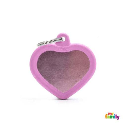 OUTLET MYFAMILY Hushtag Plocica za graviranje srce sa gumom, roza 3,7x3,7cm