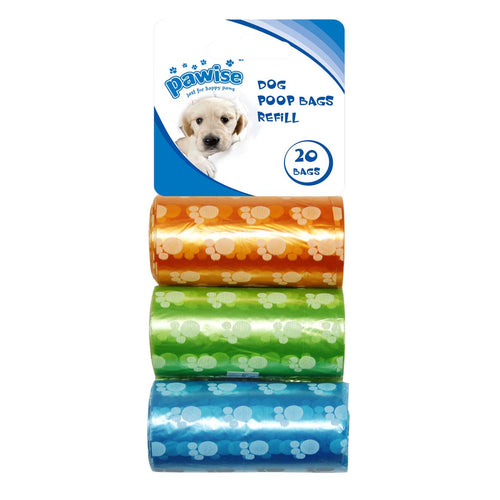 OUTLET PAWISE Higijenske kesice za izmet 3 rolne x 20 kesica, raznih boja