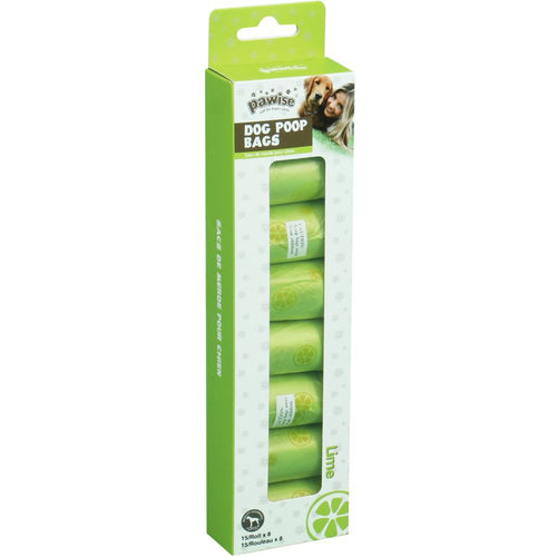 OUTLET PAWISE Higijenske kesice za izmet, miris limete, 8 rolni x 15 kesica