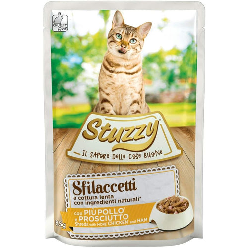 OUTLET STUZZY Sfilacetti Kesica za macke s piletinom i sunkom, 85g