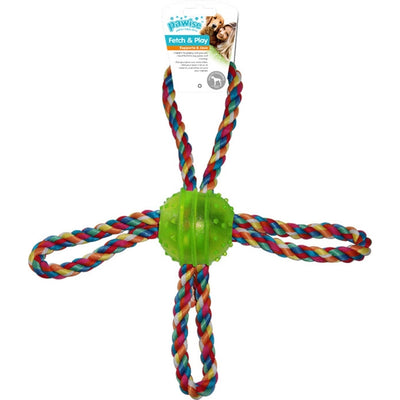 PAWISE Igracka za pse Lopta TPR sa vise kanapa, 26cm, raznih boja