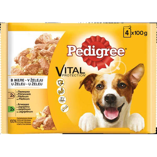 PEDIGREE Multipack za pse Adult Piletina i Jagnjetina u zeleu 4x100g