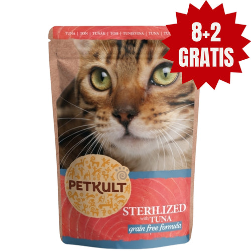 PETKULT kesica s mesnim komadicima, Sterilized tunjevina, 10x100g, 8+2gratis