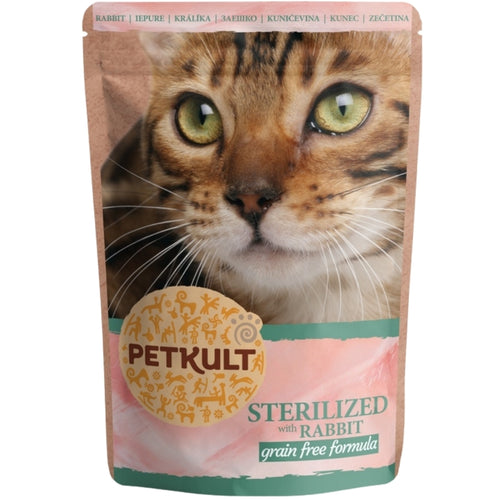 PETKULT kesica s mesnim komadicima, Sterilized zecetina, bez zitarica, 100g