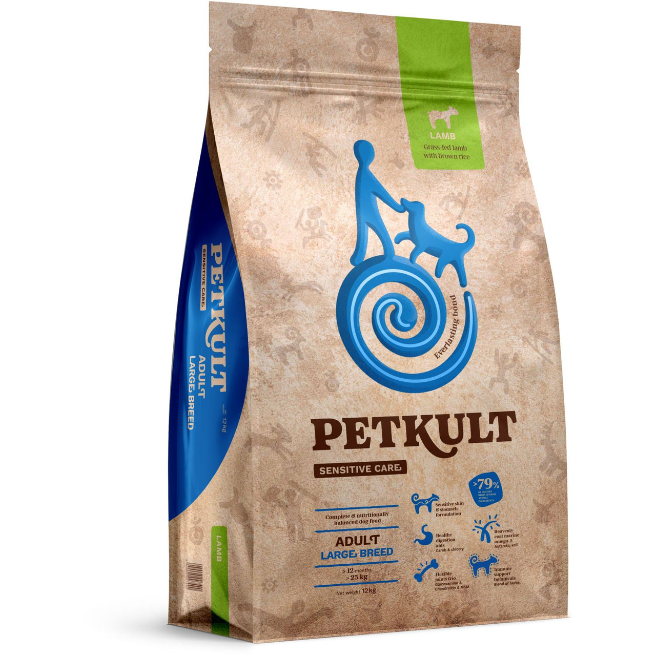 PETKULT Sensitive, jagnjetina s pirincem, Adult Large, 12kg