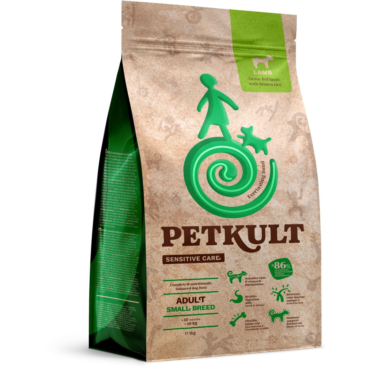 PETKULT Sensitive, jagnjetina s pirincem, Adult Small