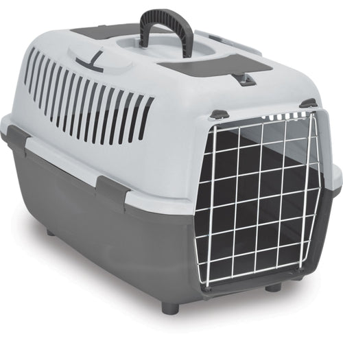 PETMAX Transporter Nomade Lux s metalnim vratima, Sivi, 60x40x38cm