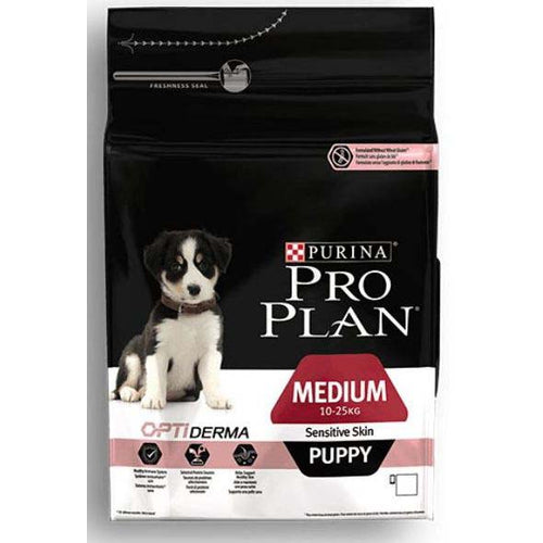 PRO PLAN OptiDerma Medium Sensitive Skin PUPPY s lososom