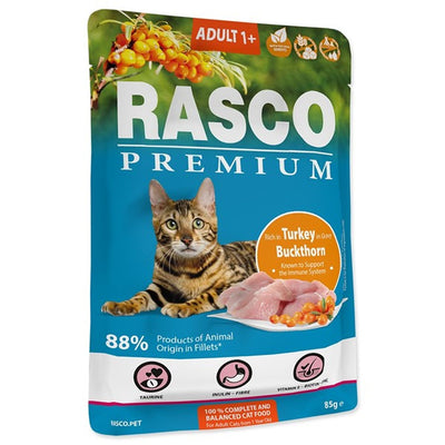 RASCO Premium Adult, fileti u sosu s curetinom i pasjim trnom, 85g