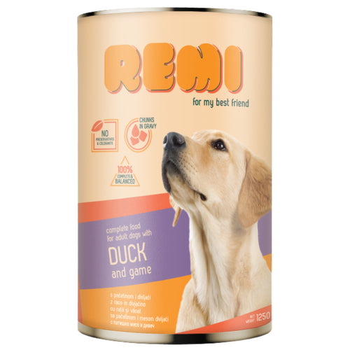 REMI Pacetina i divljac, komadici u sosu, potpuna hrana za pse, 1250g