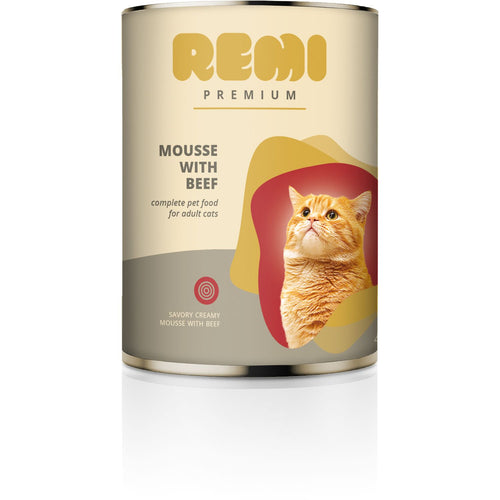 REMI Premium, Mousse s govedinom, za macke, 400g