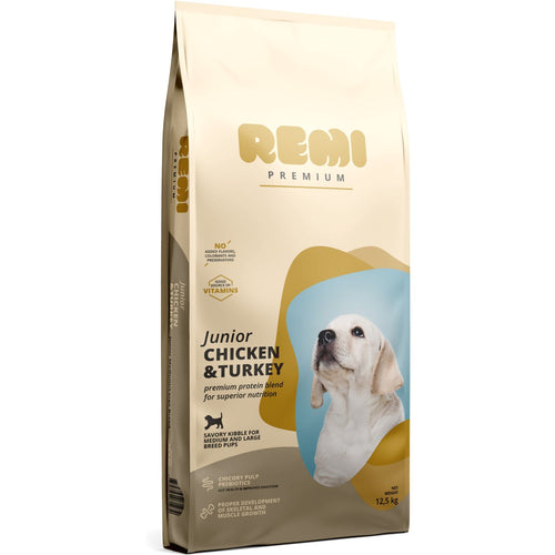 REMI Premium JUNIOR Medium&Large breeds, s piletinom i curetinom, 12,5kg