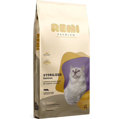REMI Premium Sterilised, potpuna hrana za sterilisane macke s lososom, 8kg