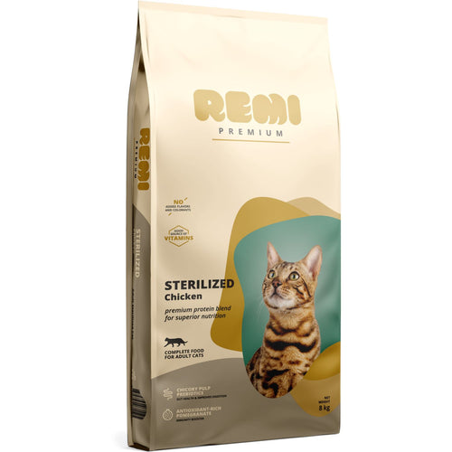 REMI Premium Sterilised, potpuna hrana za sterilisane macke s piletinom, 8kg
