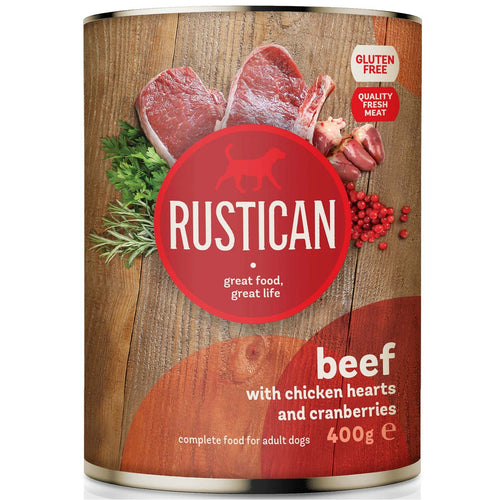 RUSTICAN Govedina s pilecim srcima i brusnicama, bez glutena