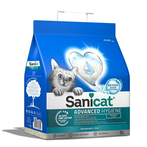 SANICAT Advanced Hygiene upijajuci mineralni posip za macke, bez mirisa, 5L