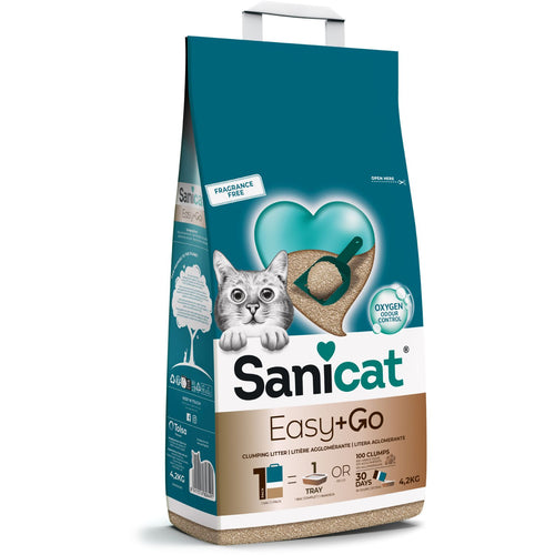 SANICAT EASY+GO grudvajuci mineralni posip za macke, bez mirisa, 4,2L