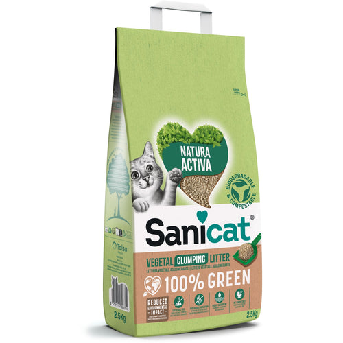 SANICAT Natura Activa grudvajuci biljni posip za macke, bez mirisa 2,5kg
