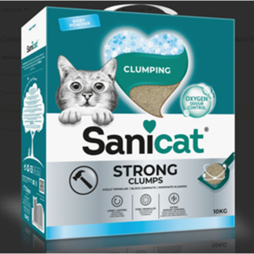 SANICAT Strong Clumps, bentonite, baby powder, 10 KG