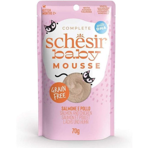 SCHESIR Baby Mousse za macice KITTEN s lososom, 70g