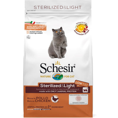 SCHESIR Cat Sterilized & Light s piletinom