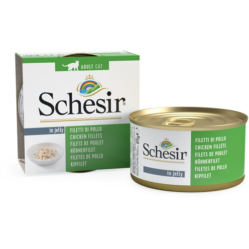 SCHESIR Konzerva za macke s pilecim filetima, u zeleu 85g