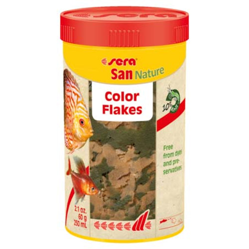 SERA San Nature Color Flakes hrana za ukrasne ribice za boju u listicima