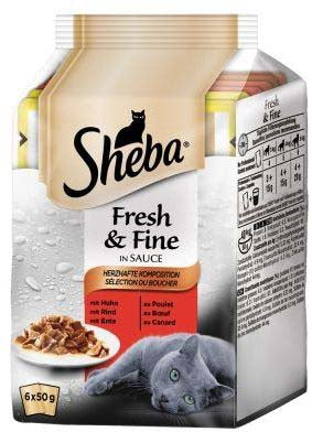 SHEBA Fresh&Fine Multipack za macke Izbor mesa u sosu 6x50g