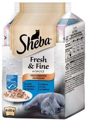 SHEBA Fresh&Fine Multipack za macke Izbor ribe u sosu 6x50g