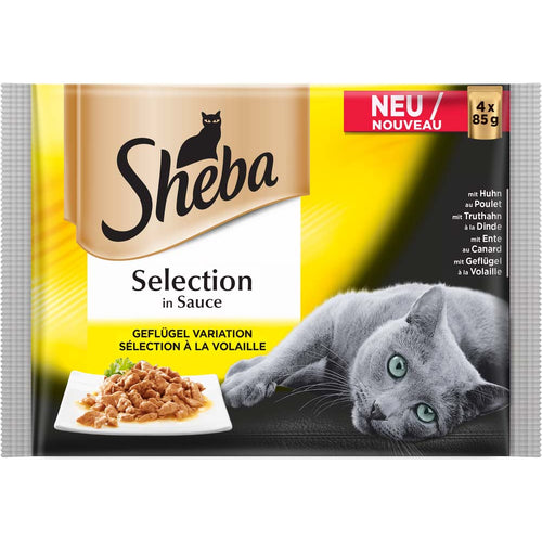 SHEBA Selection Multipack za macke Izbor zivine u sosu, 4x85g