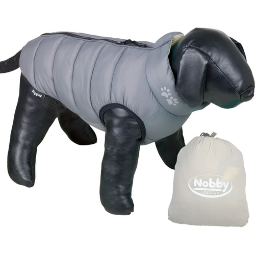 NOBBY Jakna za pse Light, punjena vunom, sa dva lica, sklopiva, Bez/Siva, 29cm